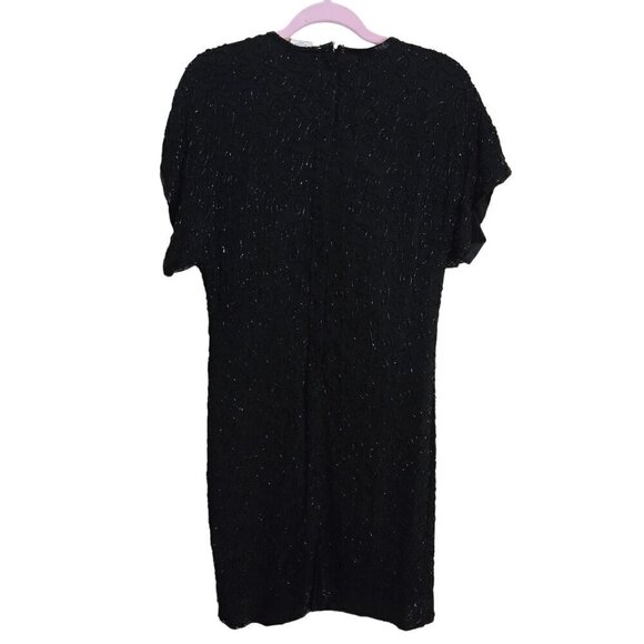 Stenay Vintage NWT Deadstock 100% Silk Beaded Made In India Midi Dress Size 12 - Picture 2 of 6